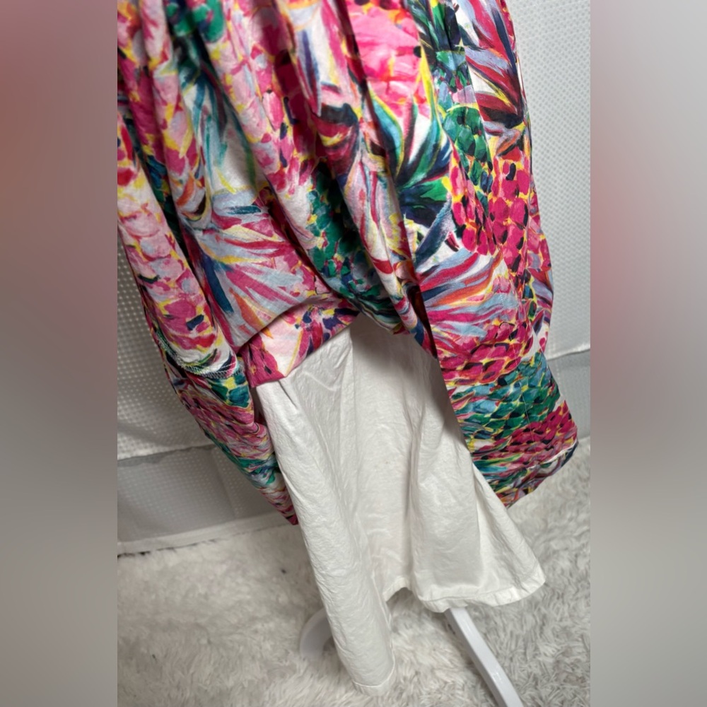 J Crew 10 Pink & White Ratti Pineapple Print Lined Cotton Sundress - Picture 8 of 11